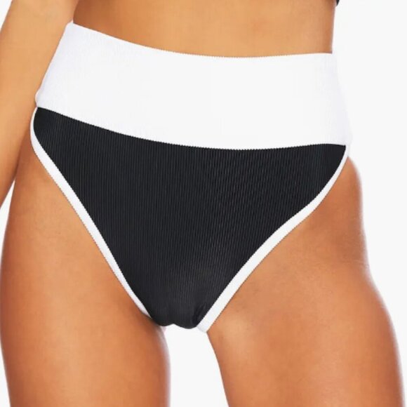New! Beach Riot Emmy Colorblock Ribbed High Waisted Bikini Bottom 24942 - Picture 1 of 8